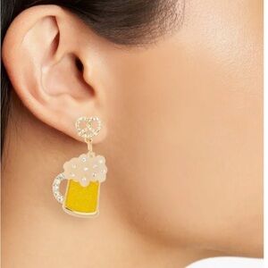 Leith Gold and Yellow Beer Mug Earrings